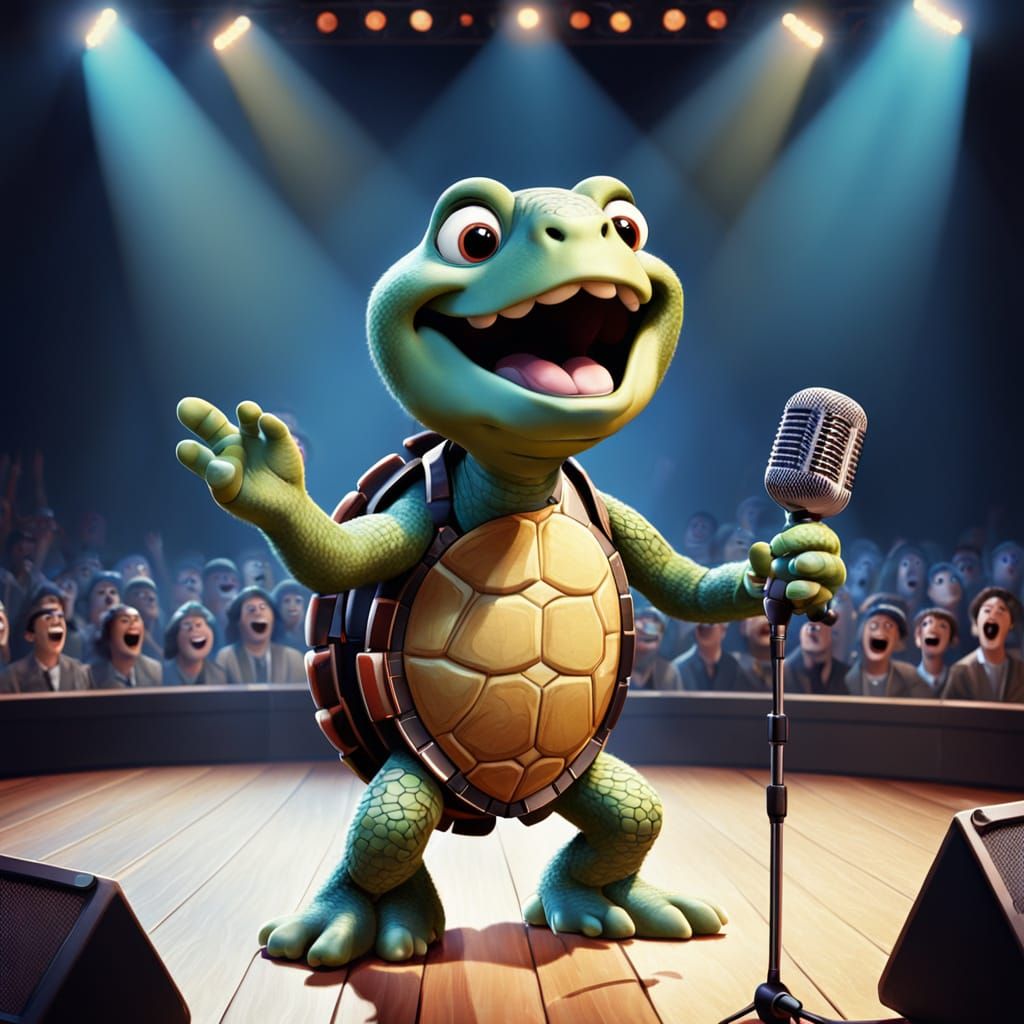 Rock and Roll Turtle Singer on Stage