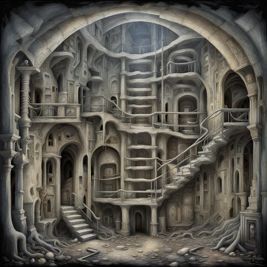 Desolate Mental Landscape in Surrealist Style