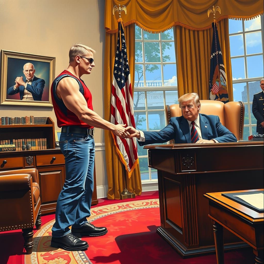 Duke Nukem Meets the President in Vintage Sci-Fi Style
