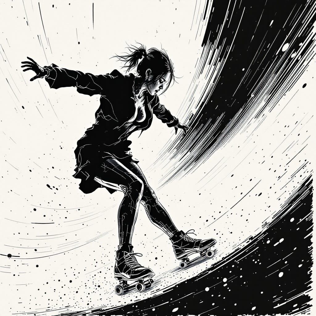 Baroque Pop Wireframe Goddess on a City Streets