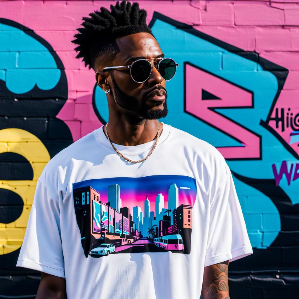 Vaporwave aesthetic,Graffiti Mural in harlem