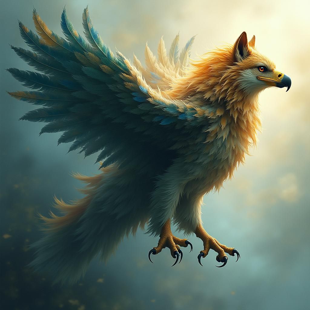 Eagle Wolf Fusion in Dreamlike Setting