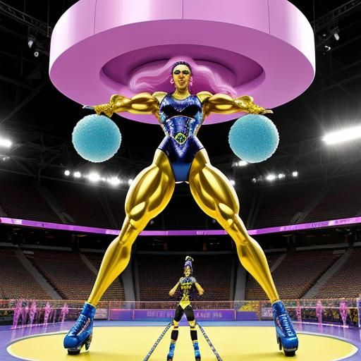 Diamond Alien Bodybuilders at Roller Derby Arena