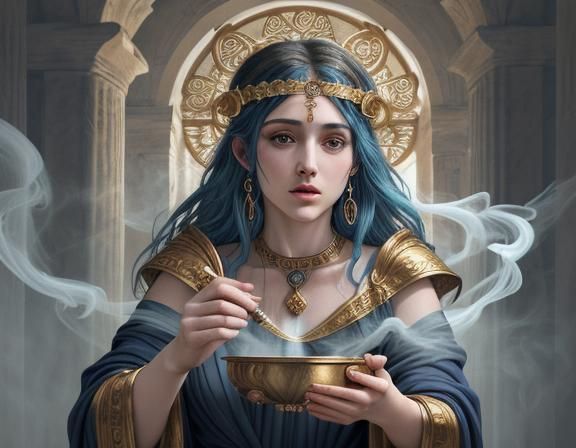 Oracle of Delphi Priestess in Baroque Style