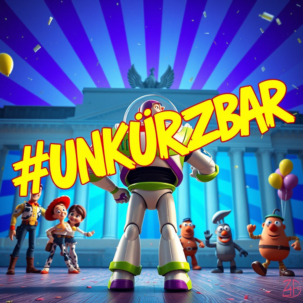 Buzz Lightyear Graffiti Art on Bundestag Wall