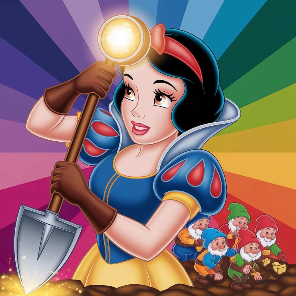 Snow White Mines for Gold in Vibrant Pixar-Style 3D