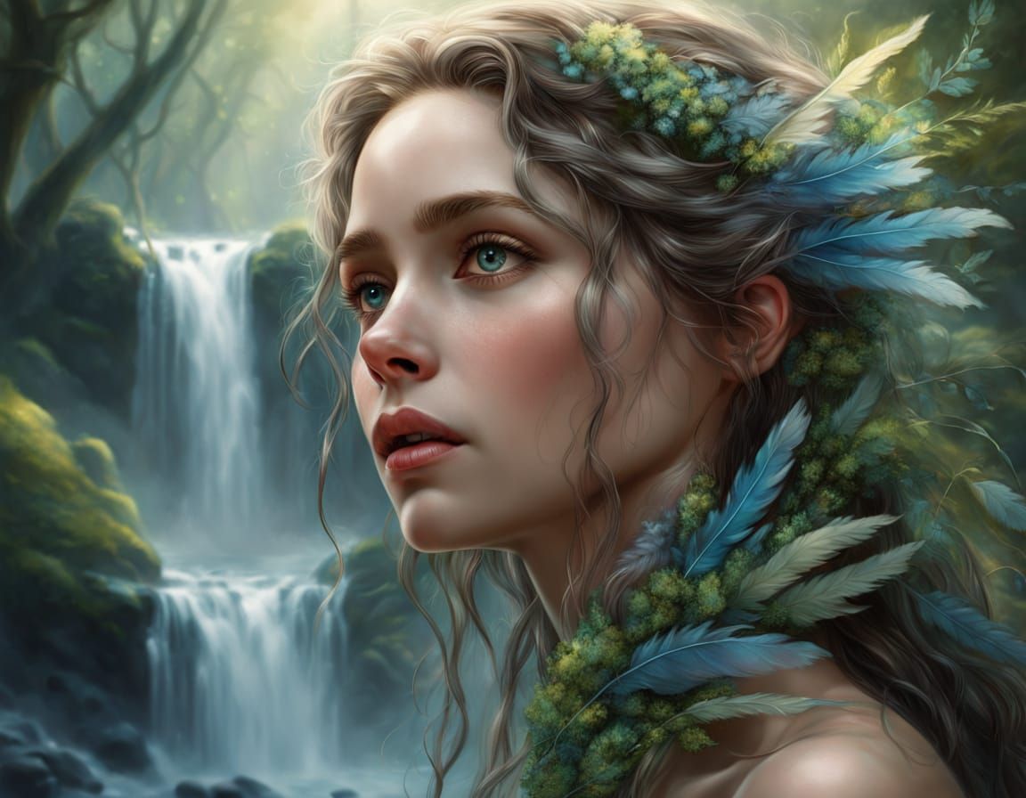 Dreamy Portrait of a Woman Blending with Nature in Ethereal ...