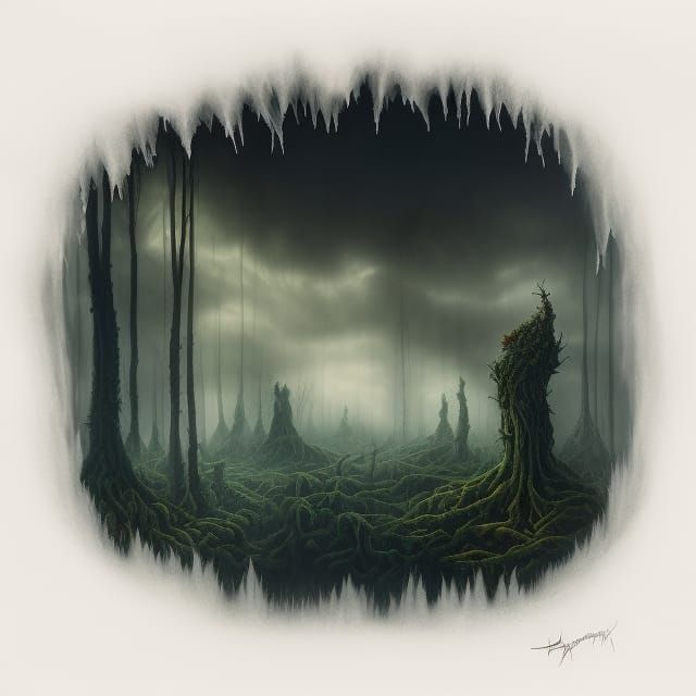 Fantasy Forest Suffocated by Ominous Clouds