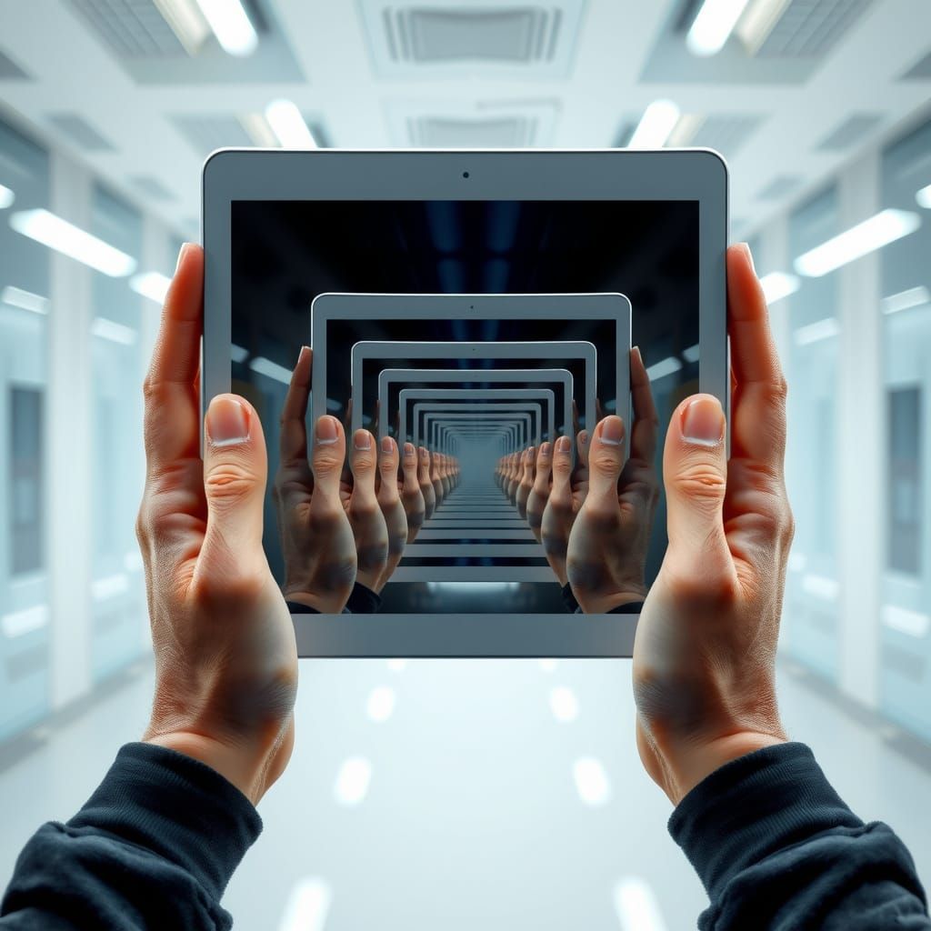 Mind-Bending Recursive Grip in Photorealistic Futuristic Set...