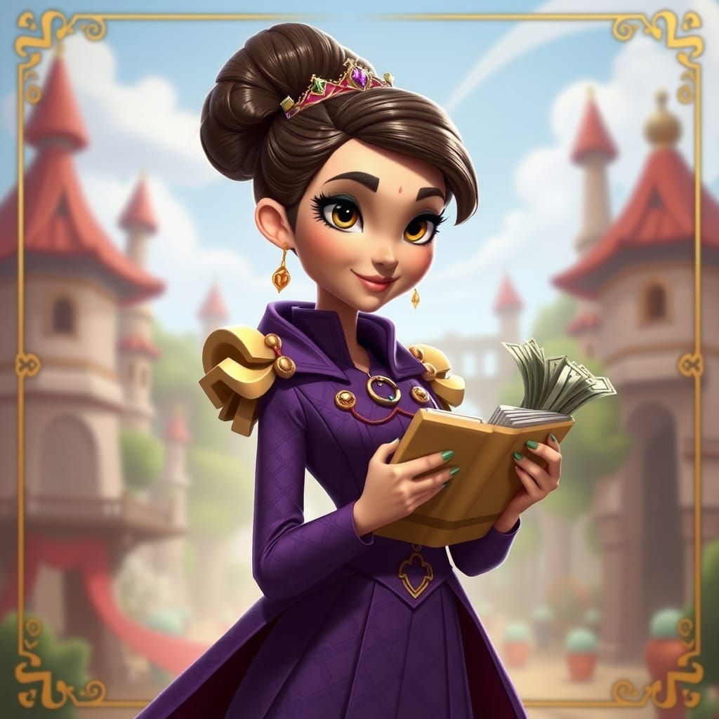 Royal Treasurer Portrait in Whimsical 3D Style