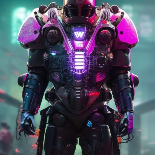 Biopunk Samurai Warrior in Advanced Mech Suit