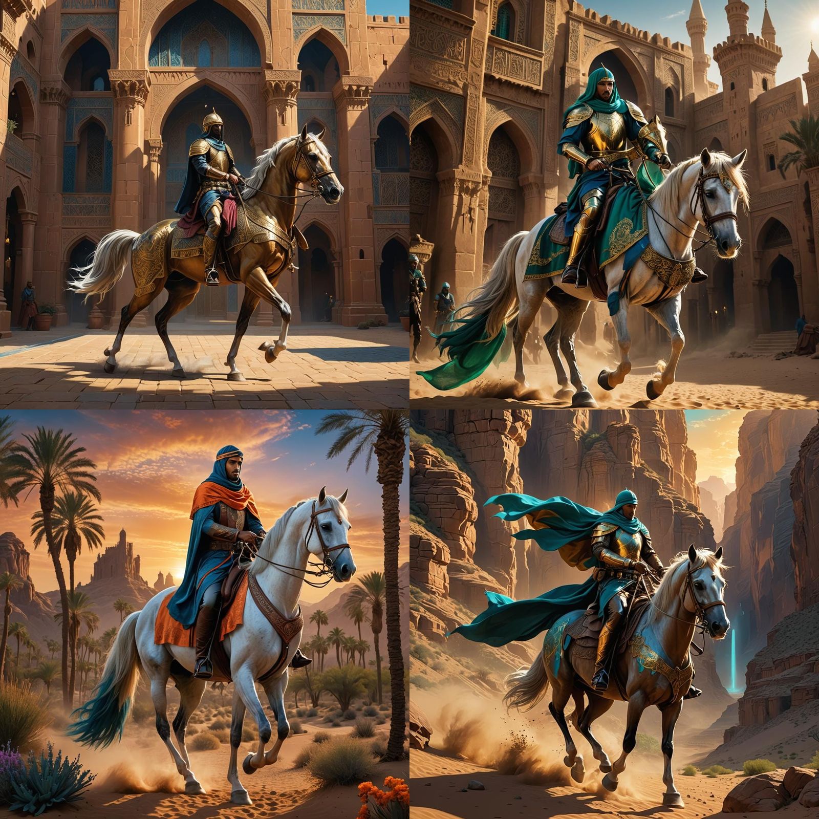 Arabian Knight on Purebred Horse: Fantasy Concept Art