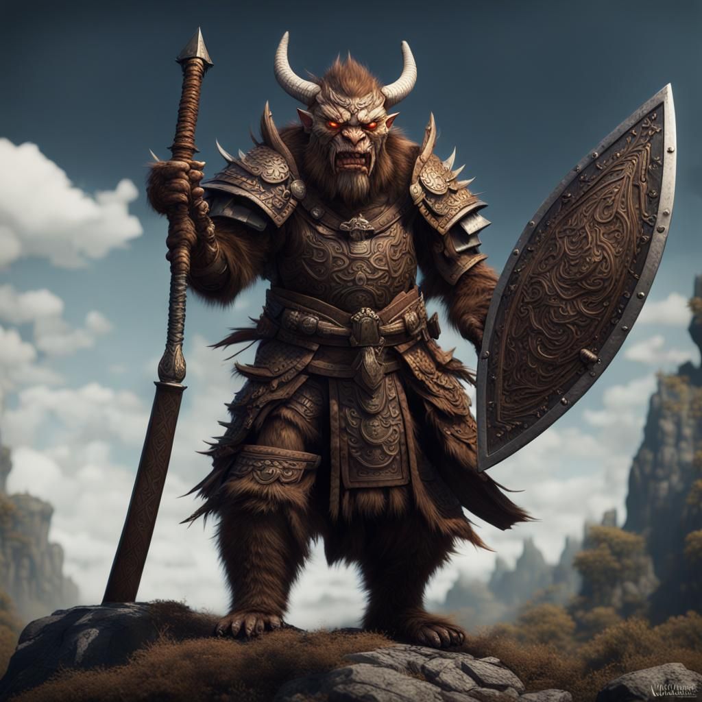 Bugbear Samurai Warrior in Adamantine Armor