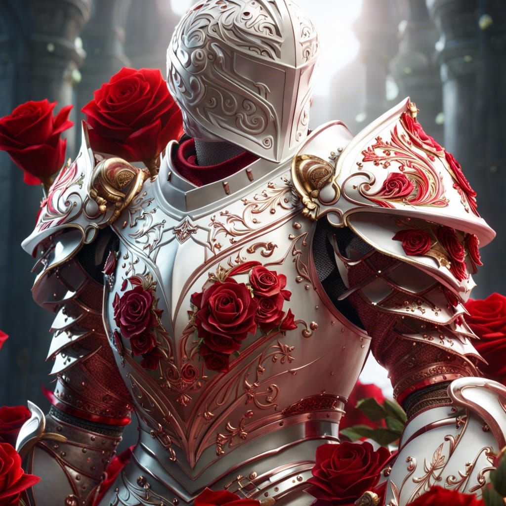 Fantasy Rose Knight in Rose Armor