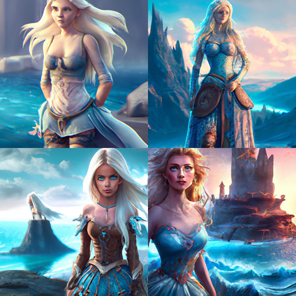 Nordic Princess with Ocean Eyes: Fantasy Art