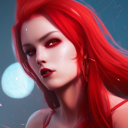 Lady in Red: Hyperdetailed Concept Art