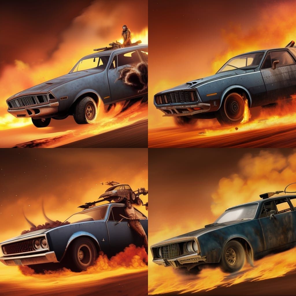 Mad Max Car Chase on Desert Highway