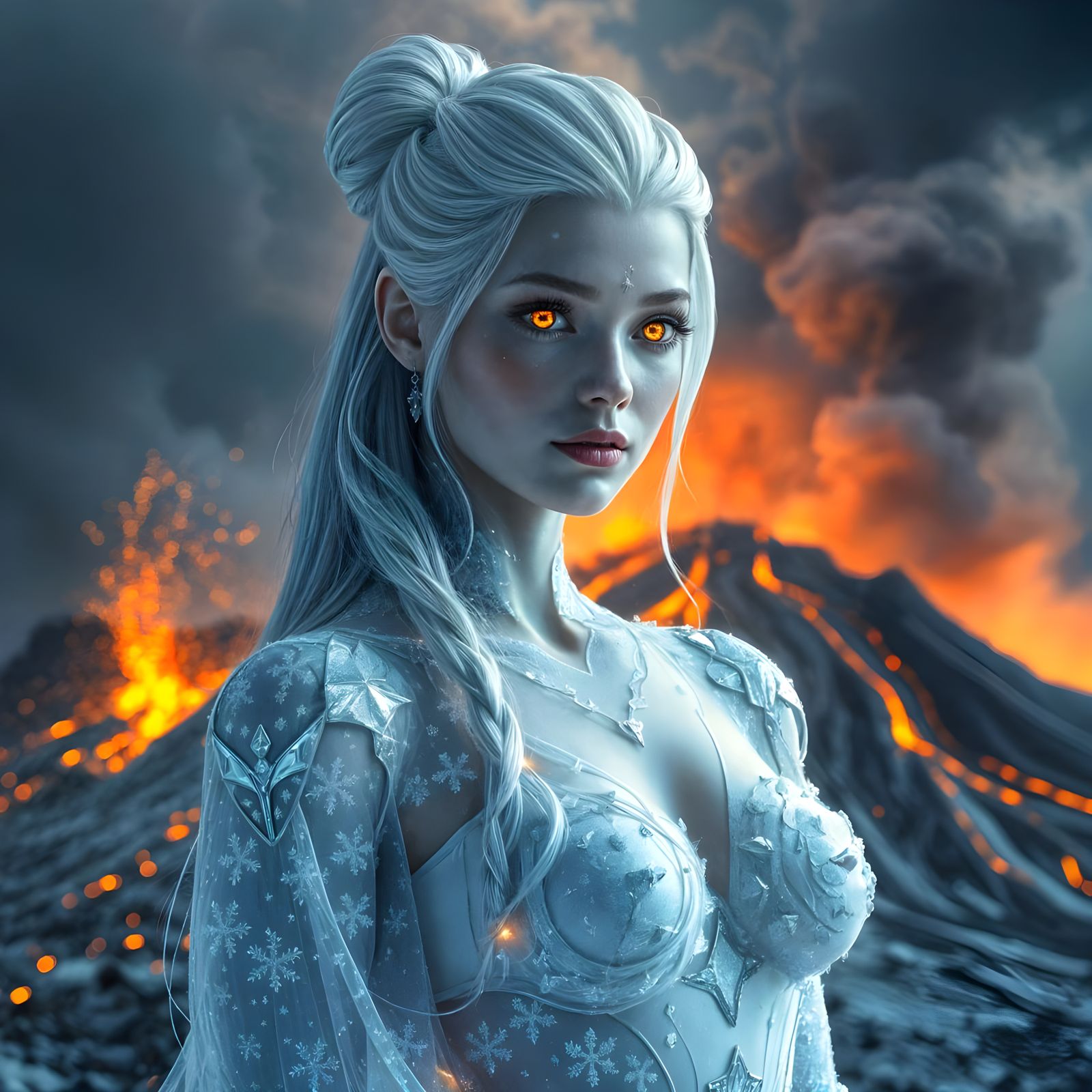 Ethereal Nordic Snow Goddess in Cinematic Hyperrealism