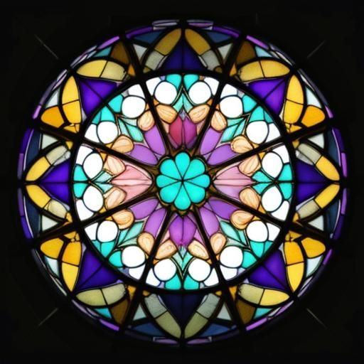 Stained Glass with Gold and Pastel Colors