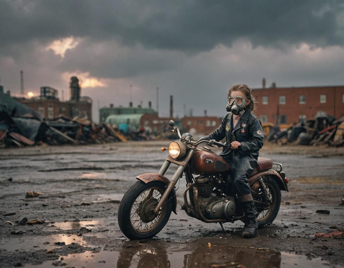 Dieselpunk Girl Doctor in Grim Industrial Setting