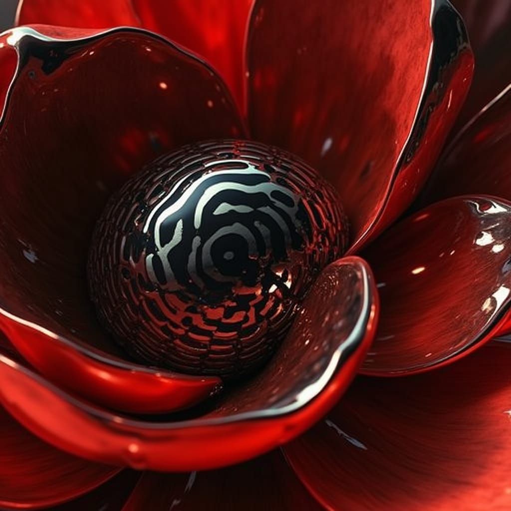 Giant Chrome Lotus Sculpture with Optical Illusion