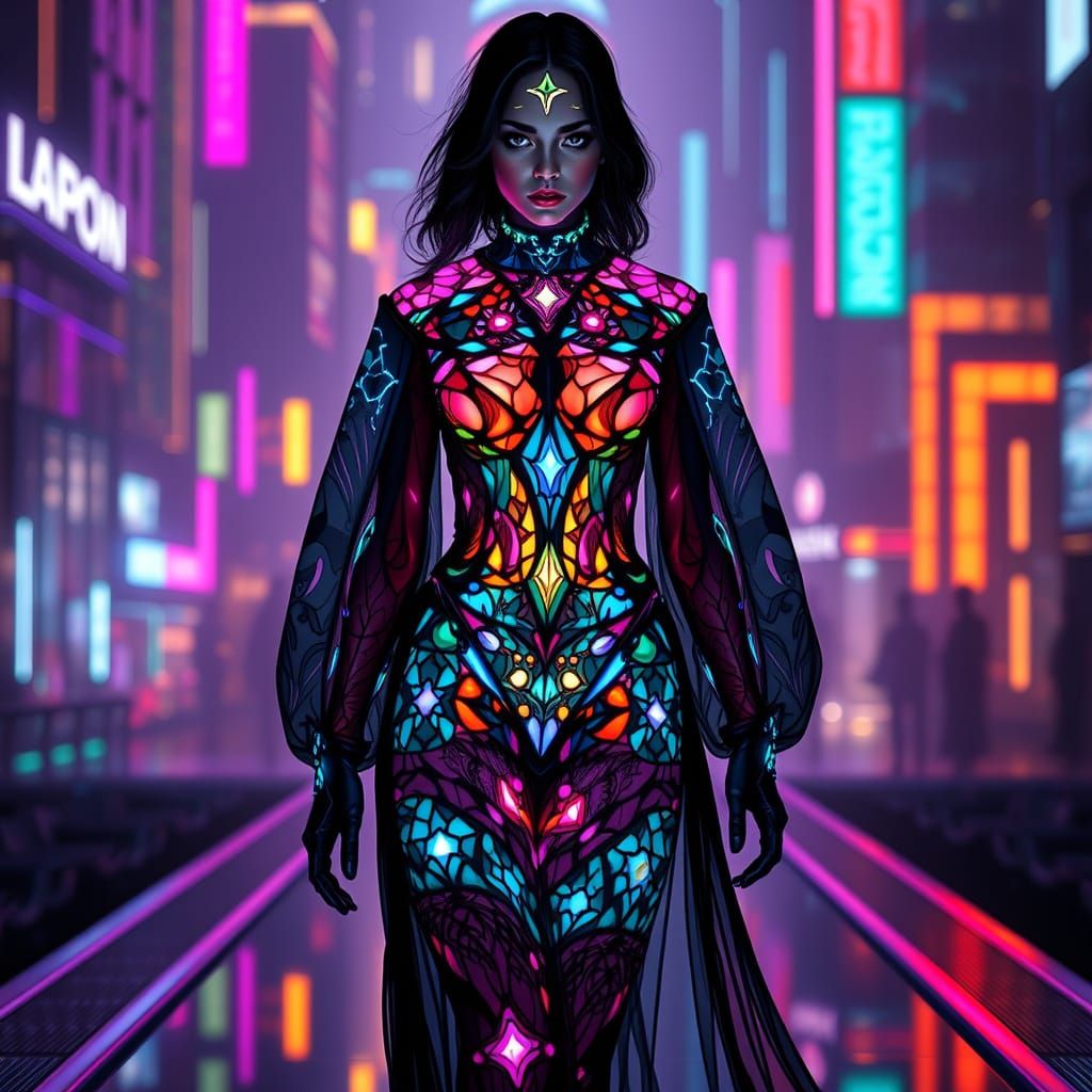 Cyberpunk Goddess Struts Down Futuristic Runway