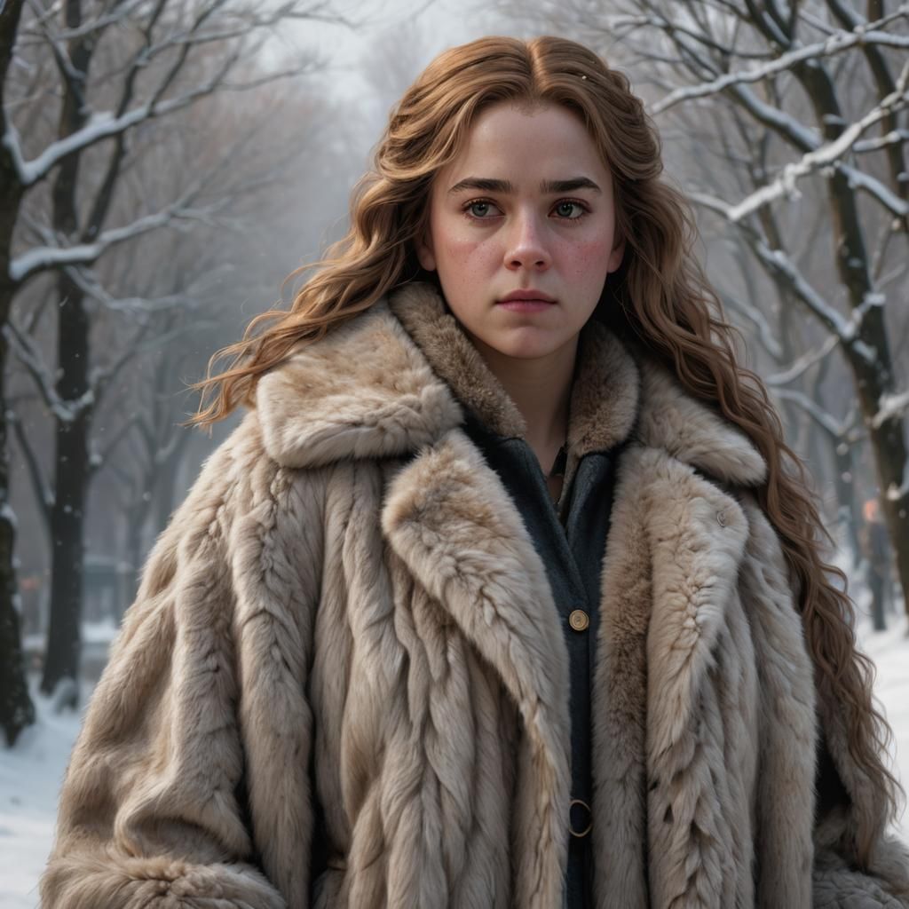 Hermione Granger in Fur Coat: 3D Portrait