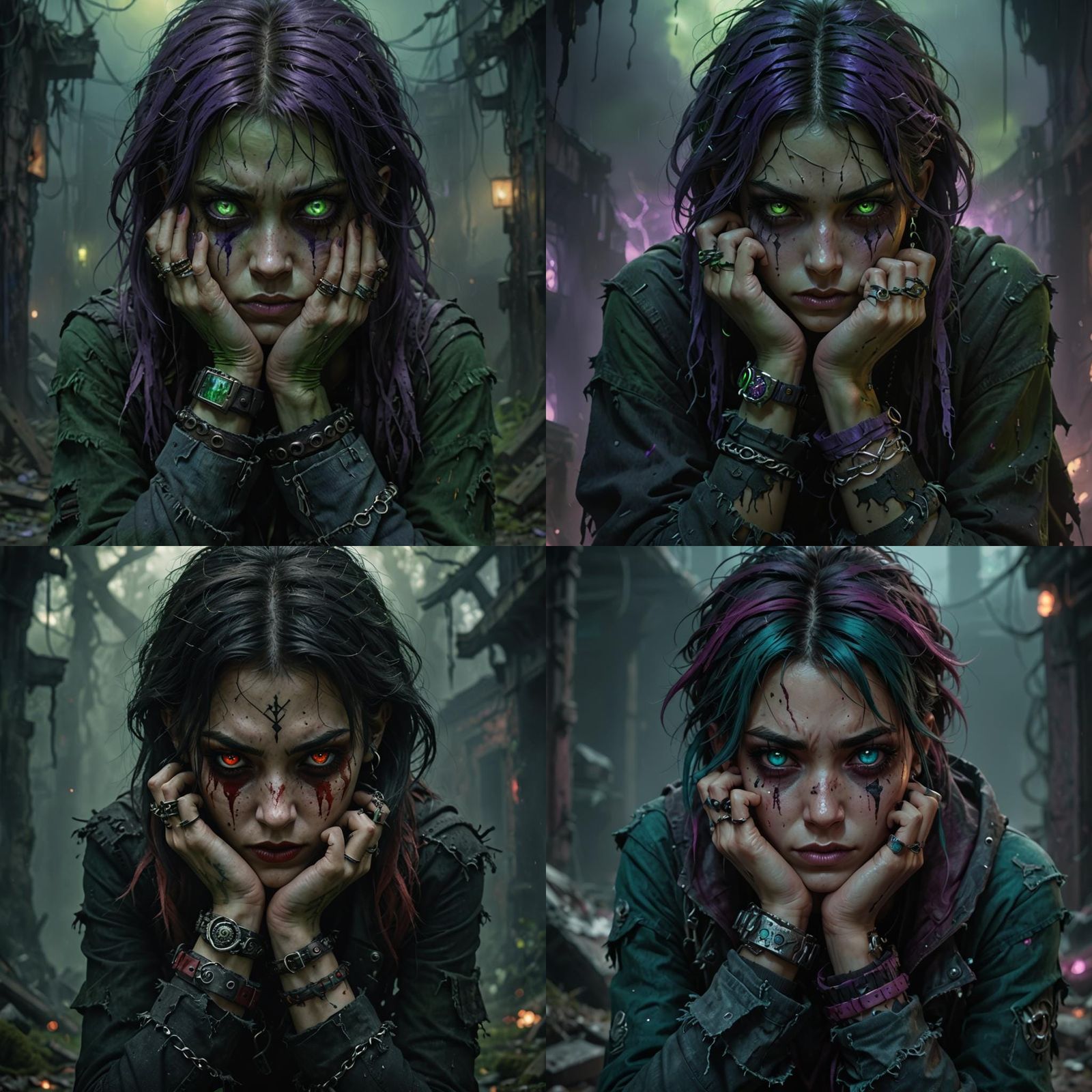 Shy Girl in Paranormal Dimension, Detailed Matte Painting