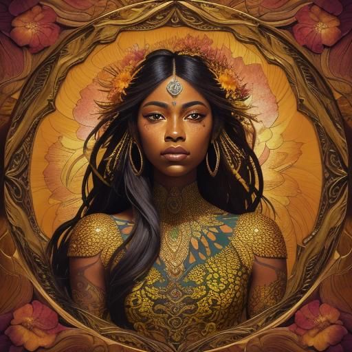 Dragon Woman in Abstract Expressionist Fantasy Art