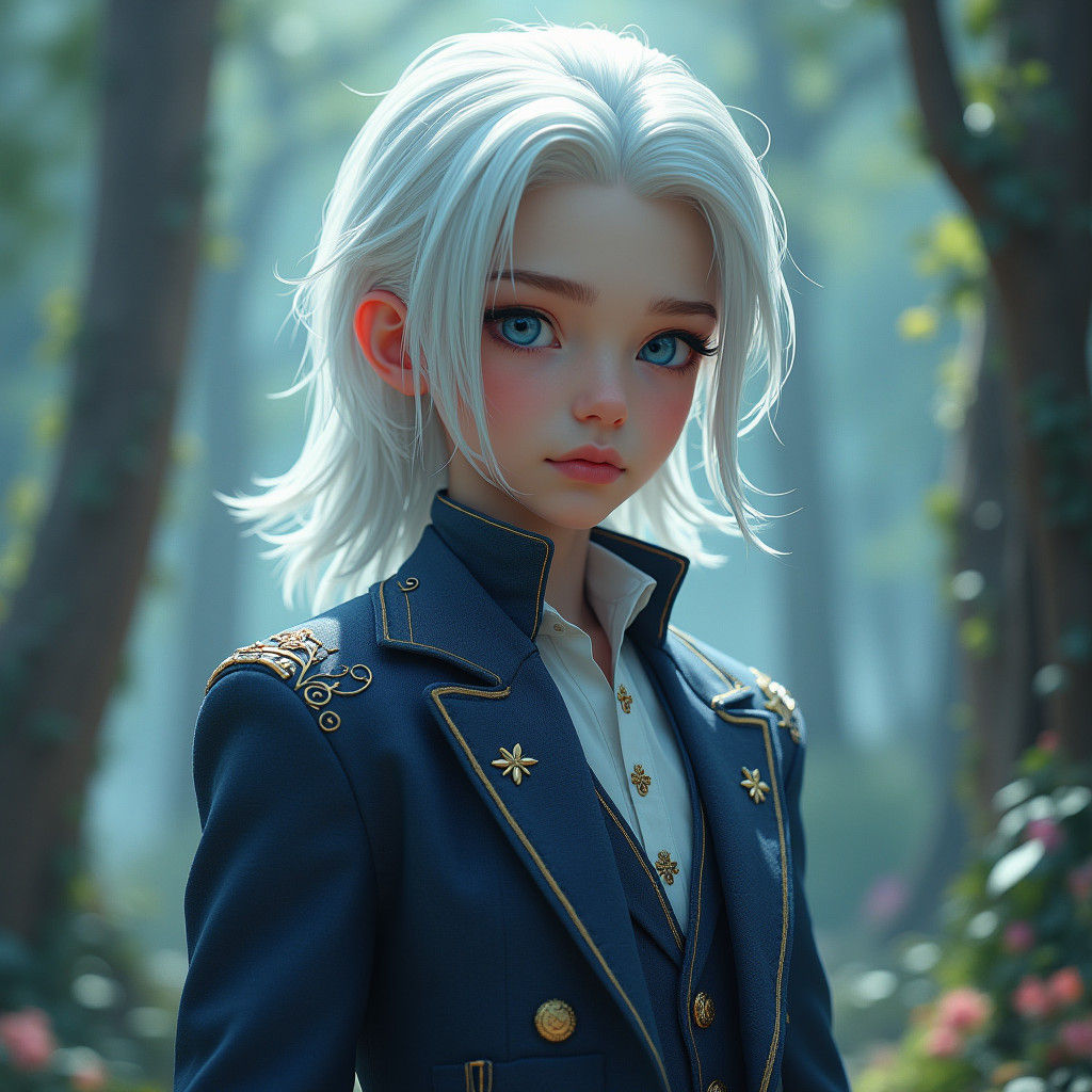 Boy in Jeans Suit in High-Fantasy Style