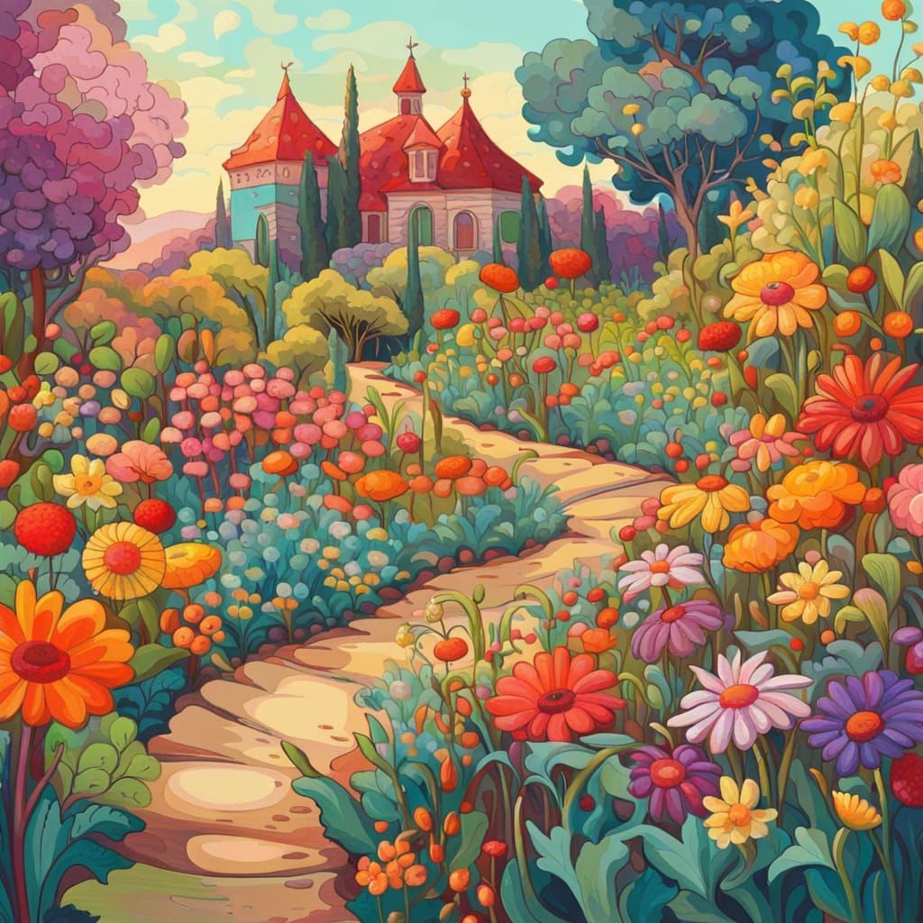 Pretty flower garden