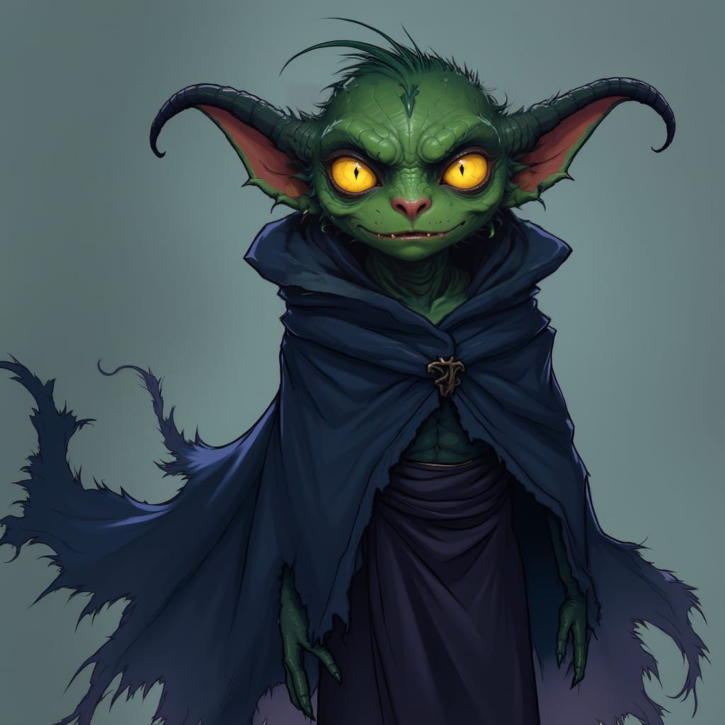 Mysterious Kobold Rogue in Dark Fantasy Anime Style