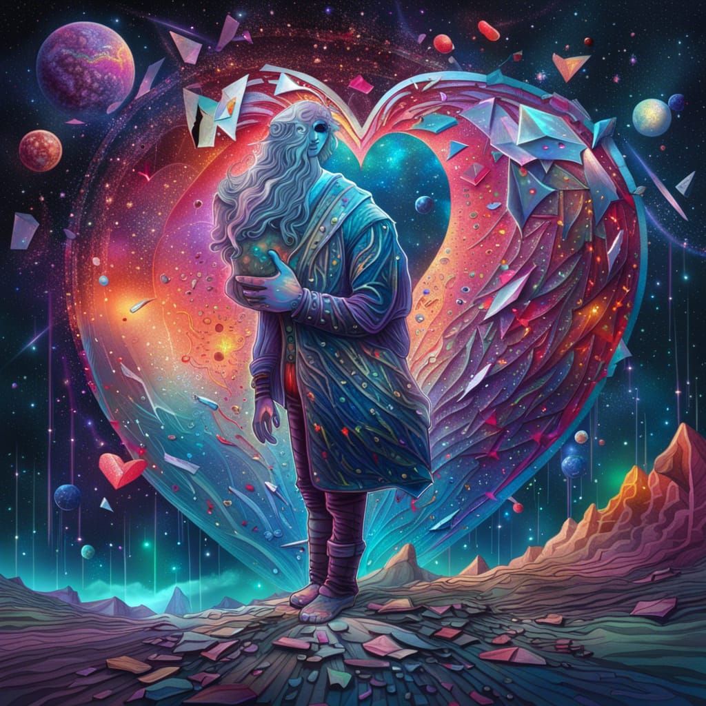 Holographic Broken Heart in Cosmic Astral Style