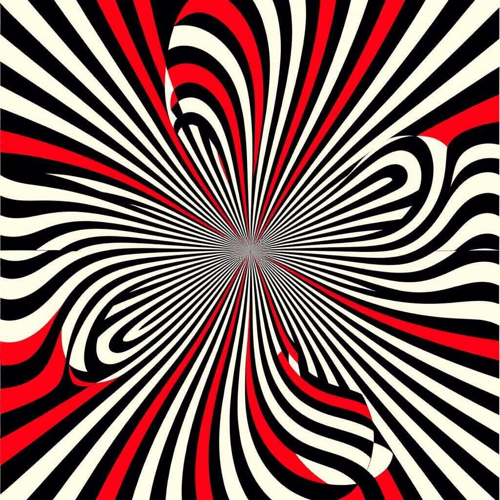 Bold Minimalist Abstract Composition with Crimson Accent