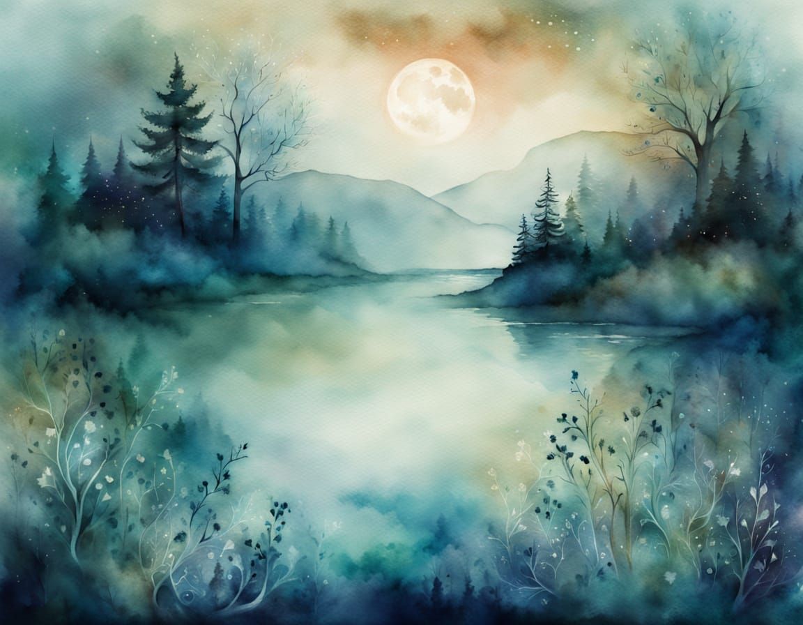 Whimsical Pisces Scene in Lowbrow Art Style