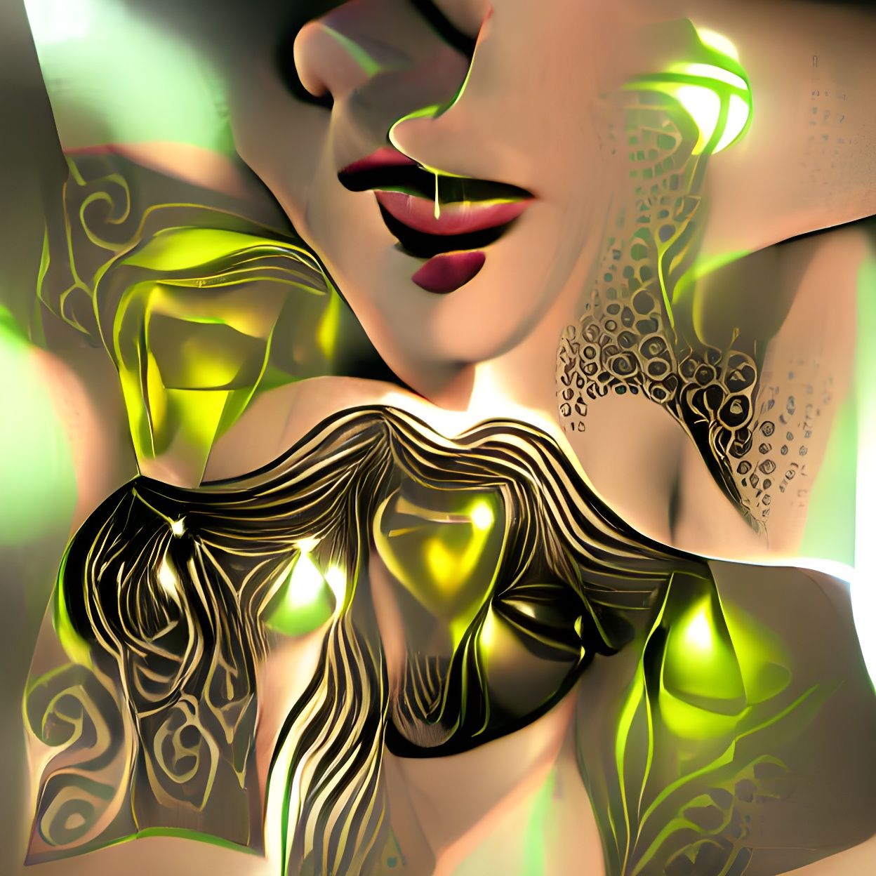 Glamorous Art Deco Movie Poster in Emerald and Gold