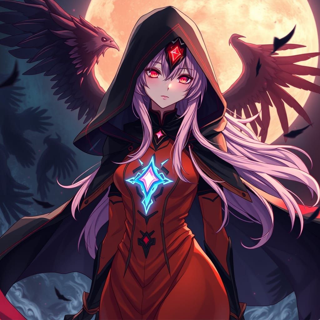 Elegant Gothic Warrior in a Stormy Mystical Landscape