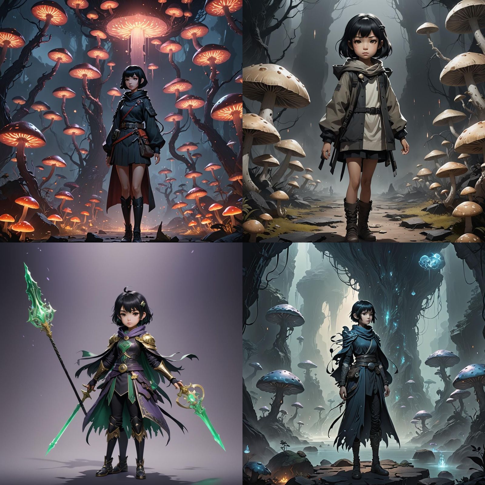 Child Shadar-kai in Underdark: 3D Anime Art