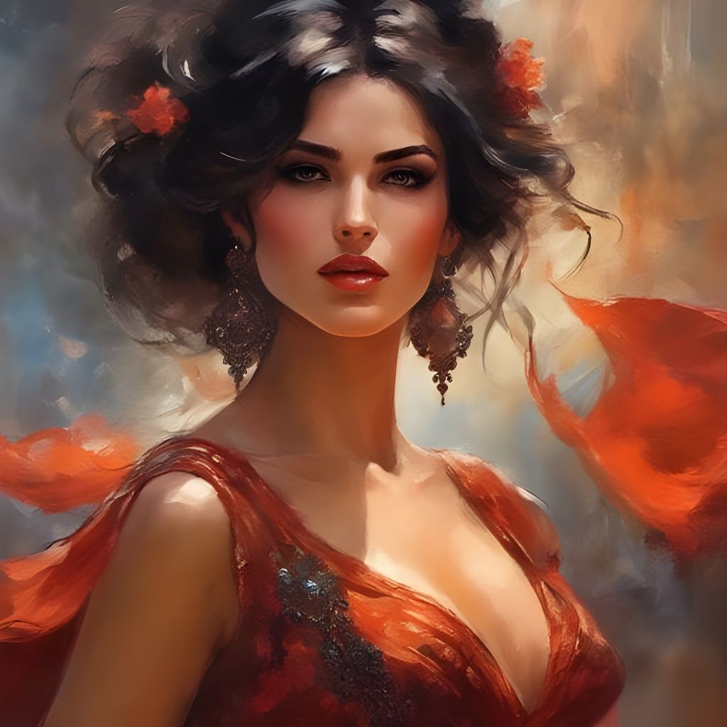 Flamenco Dancer Portrait in Spanish Restaurant