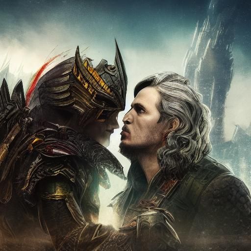 Angelic Demon Kiss in Post-Soviet Matte Painting