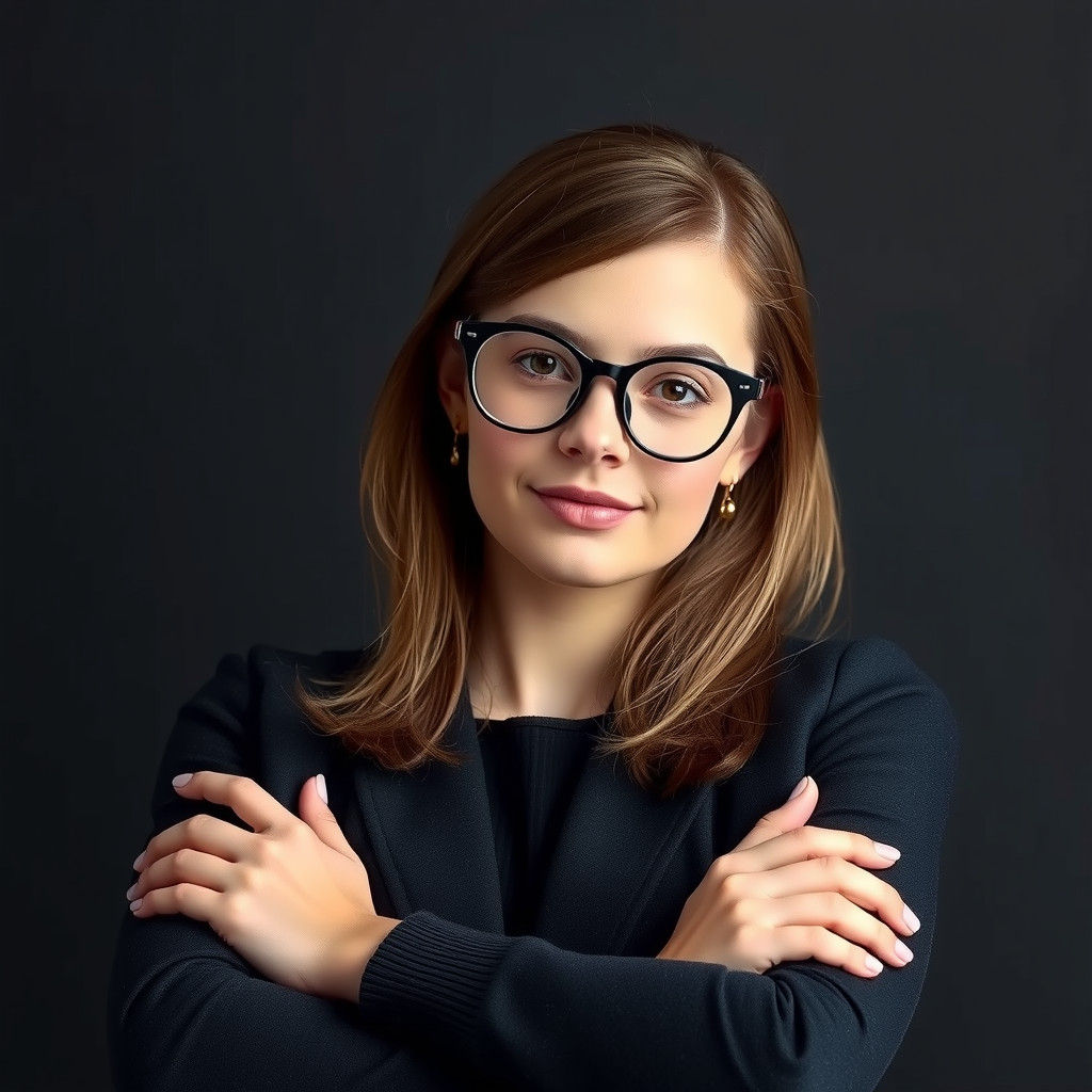 Woman in Glasses Portrait Inspired by Arbeitsrat für Kunst