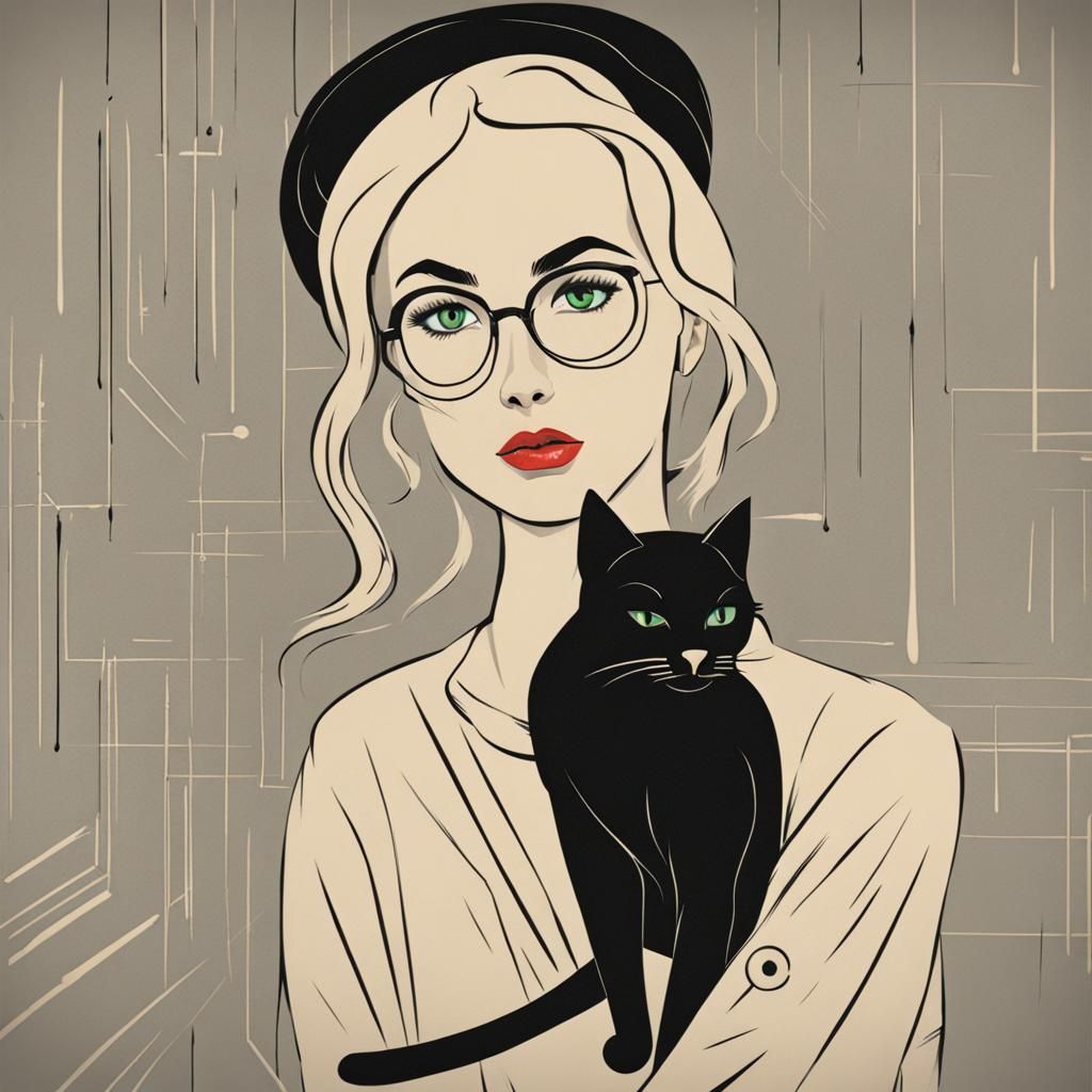 Black Cat in Suprematist Style