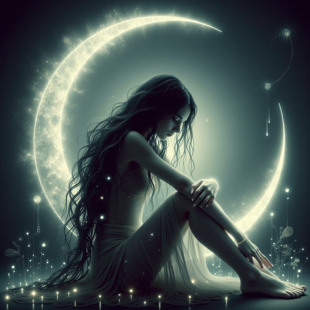 Maiden of Luminous Solitude in Dreamy Ethereal Style