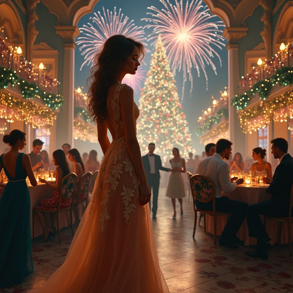 Glamorous New Year's Eve Parisian Nightlife Scene