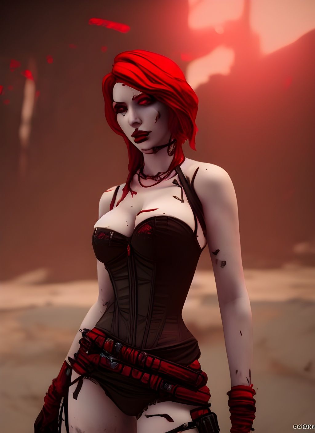 Lilith in Borderlands Style, 2.5D Game Screenshot