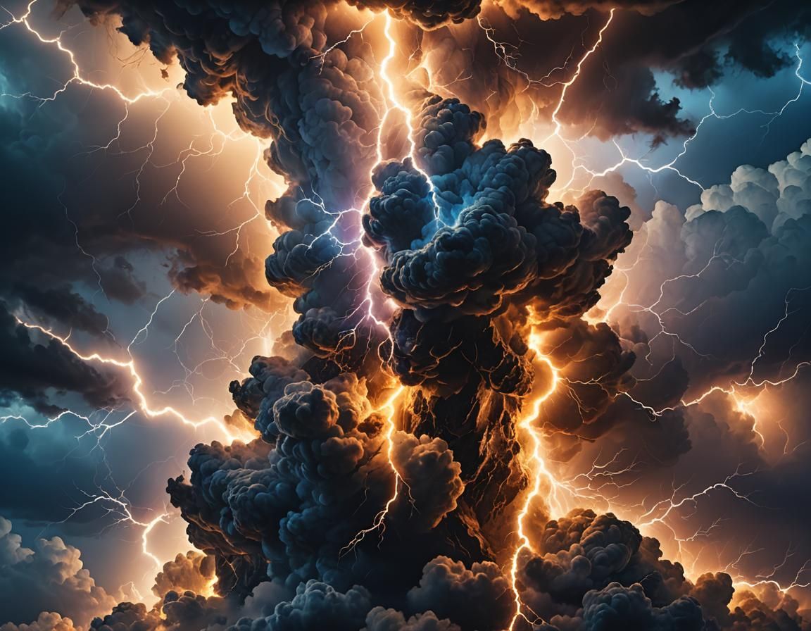 Electrifying Lightning Bolt in Hyper-Realistic Digital Art