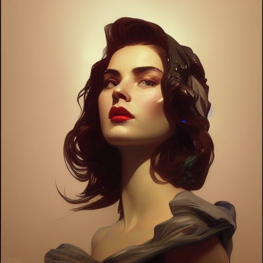 1950s Portrait in Detailed Digital Art Style