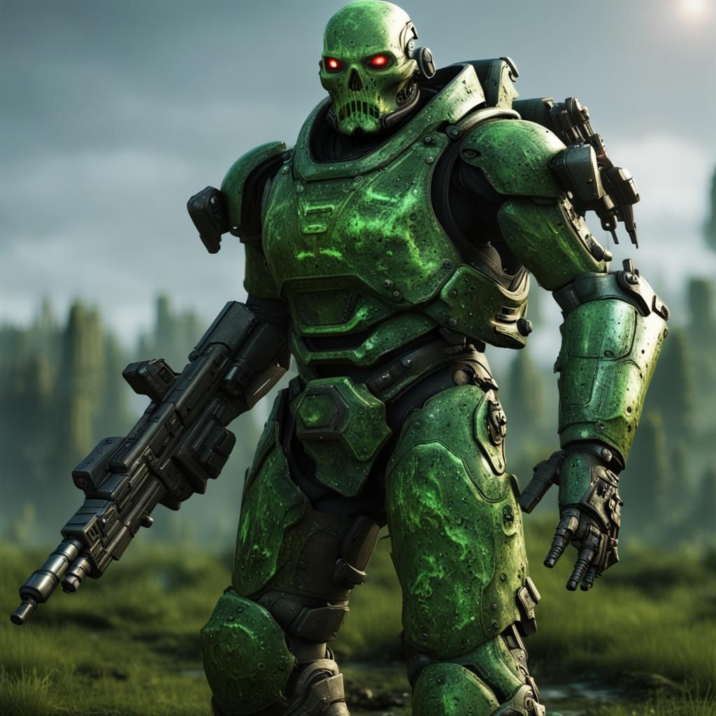 Diseased Humanoid in Decaying Space Armor