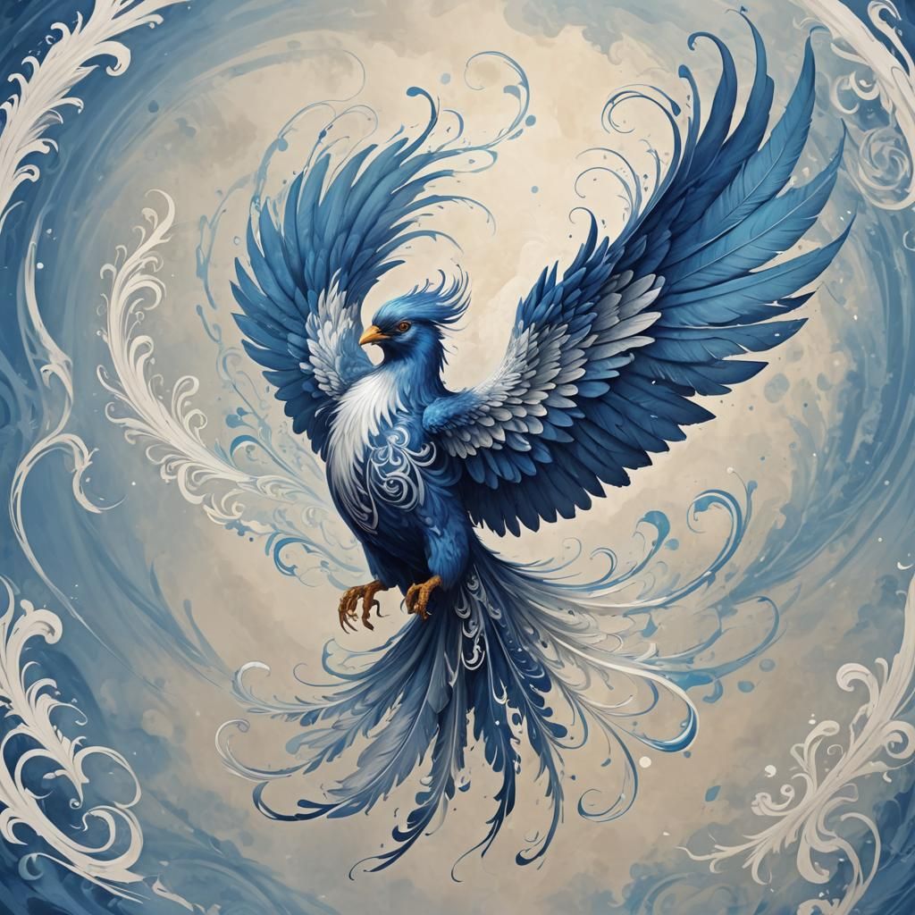 Majestic Blue Phoenix