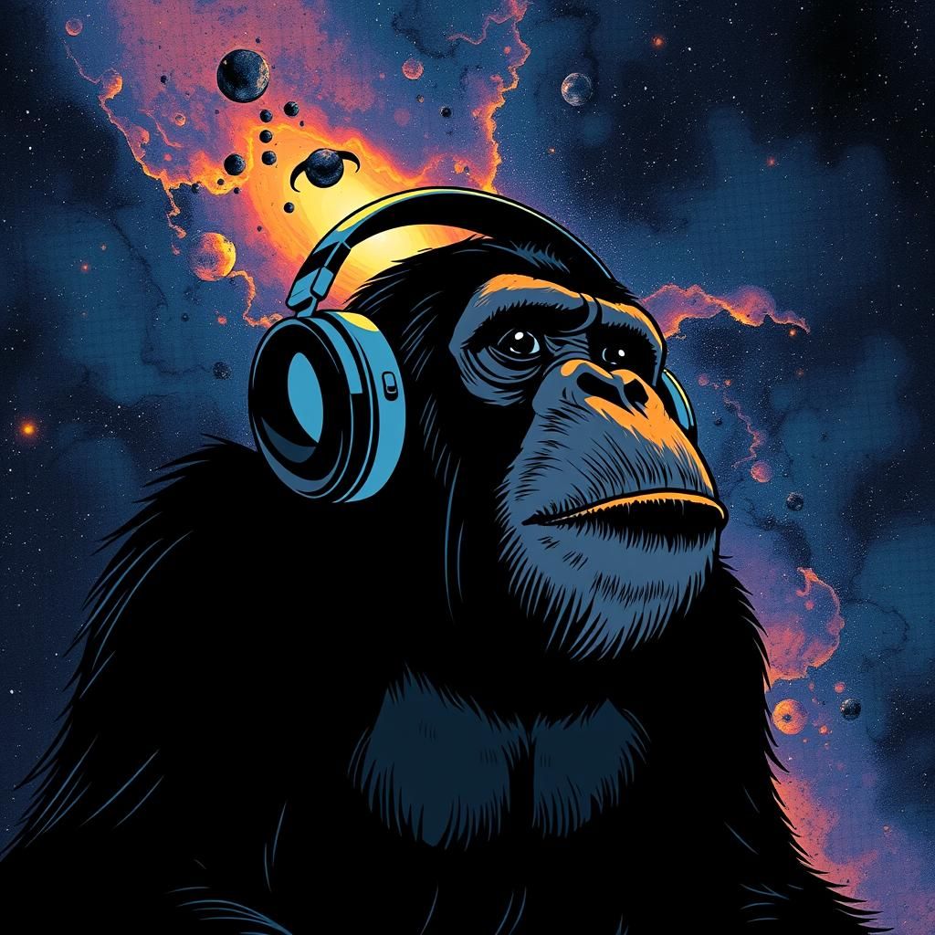 Chimpanzee in Space: Comic Book Art